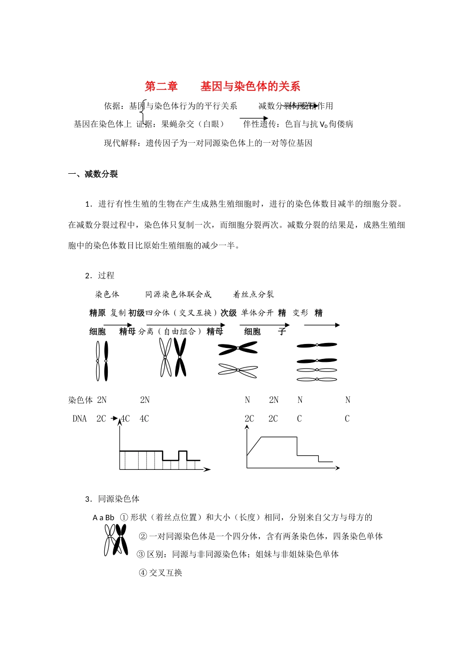 高中生物：第2章 基因和染色体的关系 素材（1）（新人教版必修2）_第1页