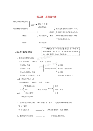 高中生物：第3章 基因的本质 素材（1）（新人教版必修2）