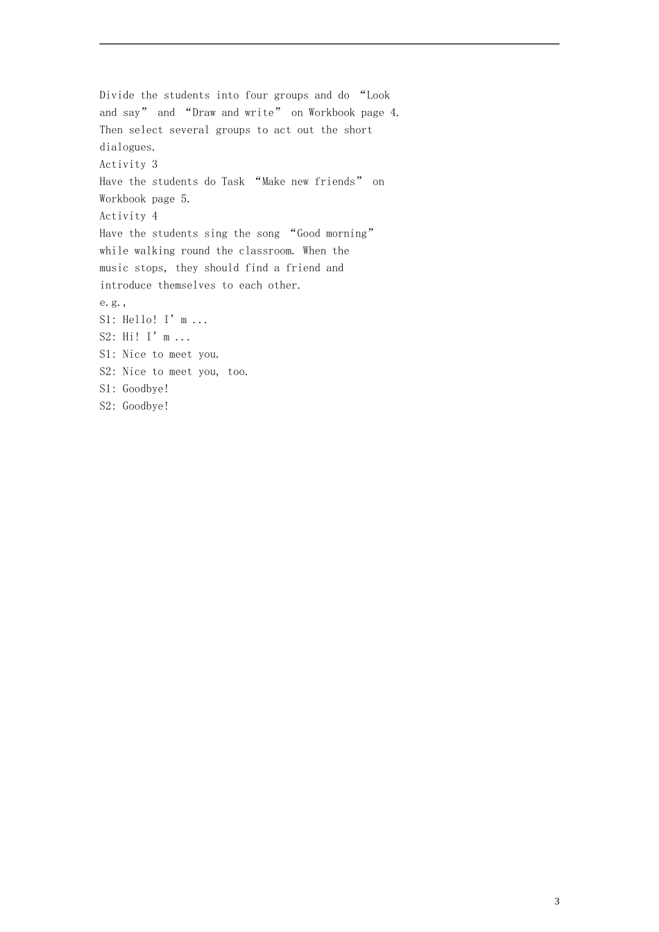 一年级英语上册 Unit1 Hello period2教案 （新版）沪教牛津版_第3页