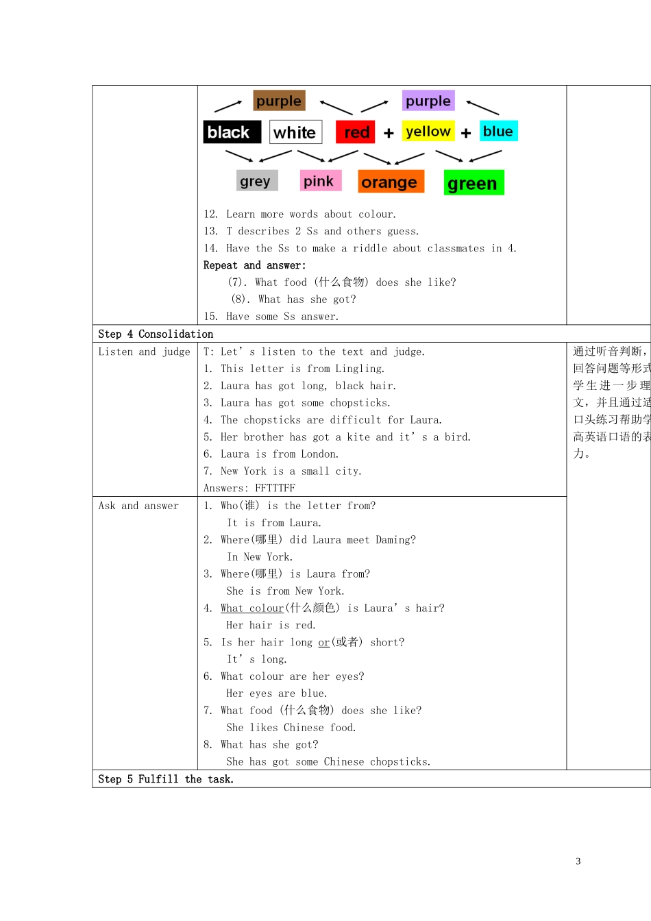 2014秋六年级英语上册 Module 6 Unit 1 I’ve got some Chinese chopsticks教案 外研版（一起）_第3页