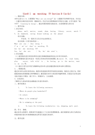 【金识源】2015春六年级英语下册 Unit 8 I am watching TV Section B（1a-2c）第三课时教案 鲁教版五四制