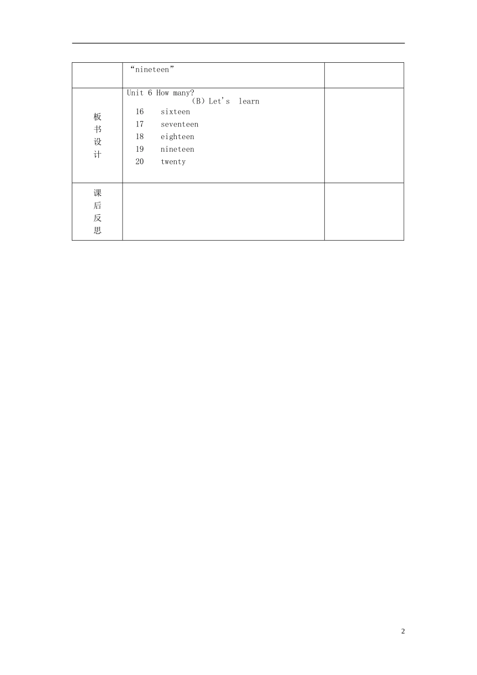 2014三年级英语下册《Unit 6 How many》（第5课时）教案 人教PEP_第2页
