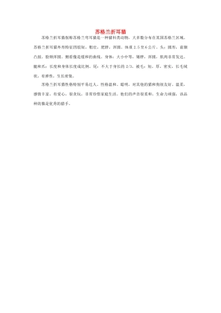 一年级语文 苏格兰折耳猫作文素材