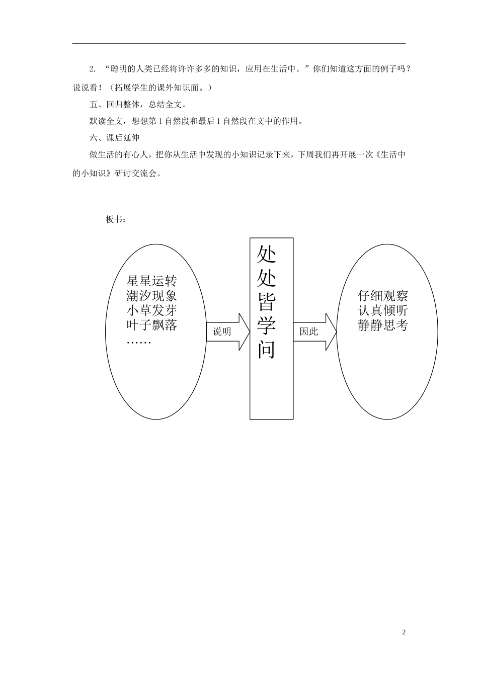 2015春三年级语文下册 18《处处皆学问》教案 鄂教版_第2页