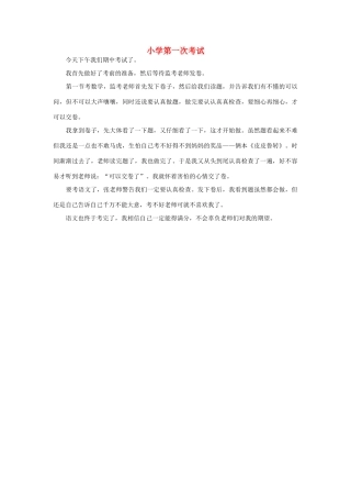 一年级语文 小学第一次考试作文素材