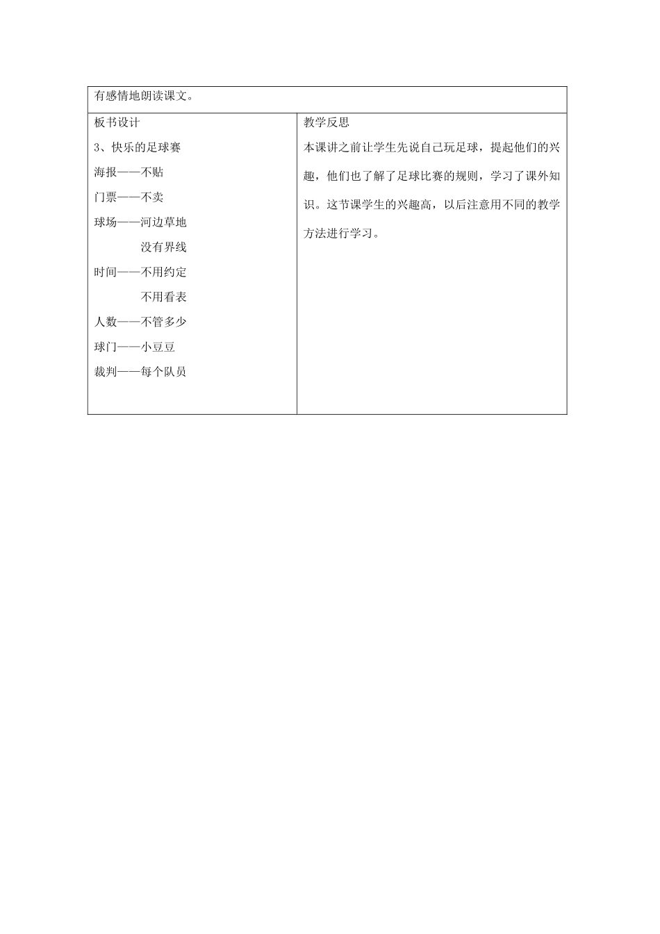 2014四年级语文下册 快乐的足球赛教案1 冀教版_第3页
