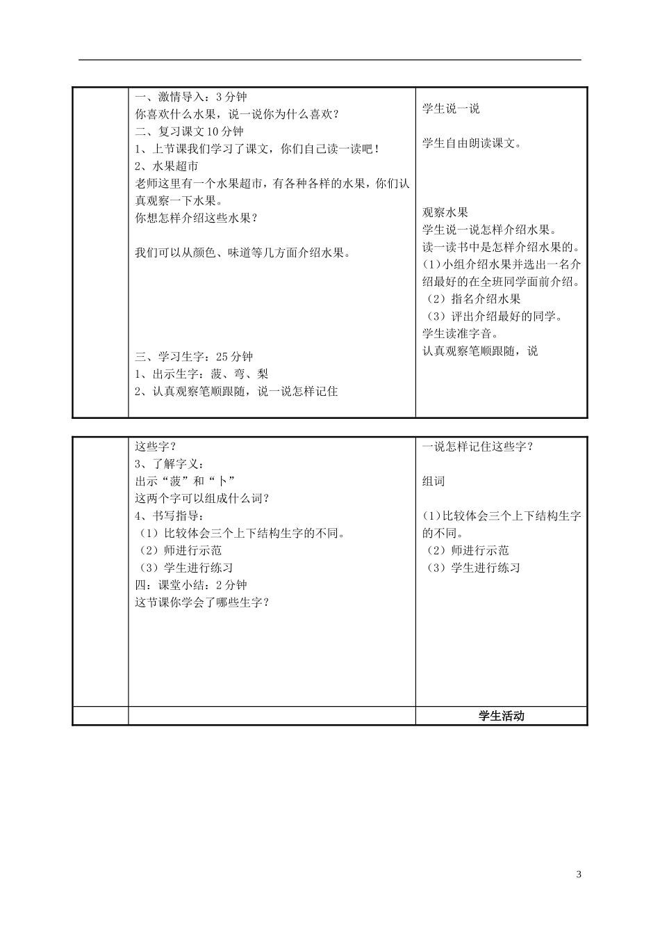 2014秋二年级语文上册《水果丰收》教案 北京版_第3页