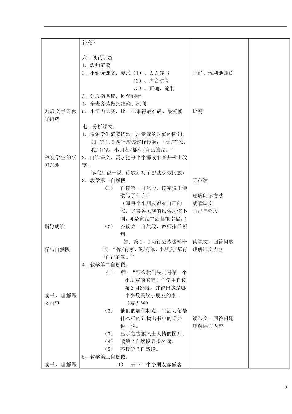 2014秋二年级语文上册《小朋友的家》教案 北京版_第3页