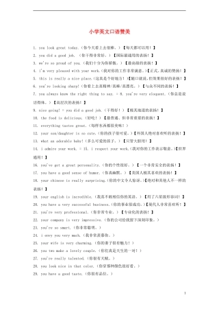2014小升初英语知识点专项复习 专题六 交际用语 口语赞美讲义