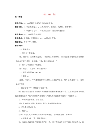 2014小升初语文知识点专项复习 专题一 基础知识 ao ou iu教案