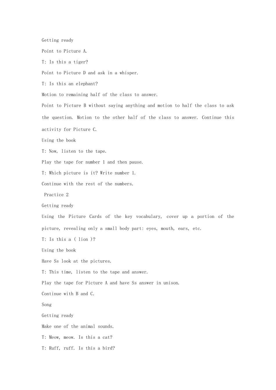 三年级英语上册 Unit 3 Animals教案 广东版（先锋开心）-广东版小学三年级上册英语教案_第3页