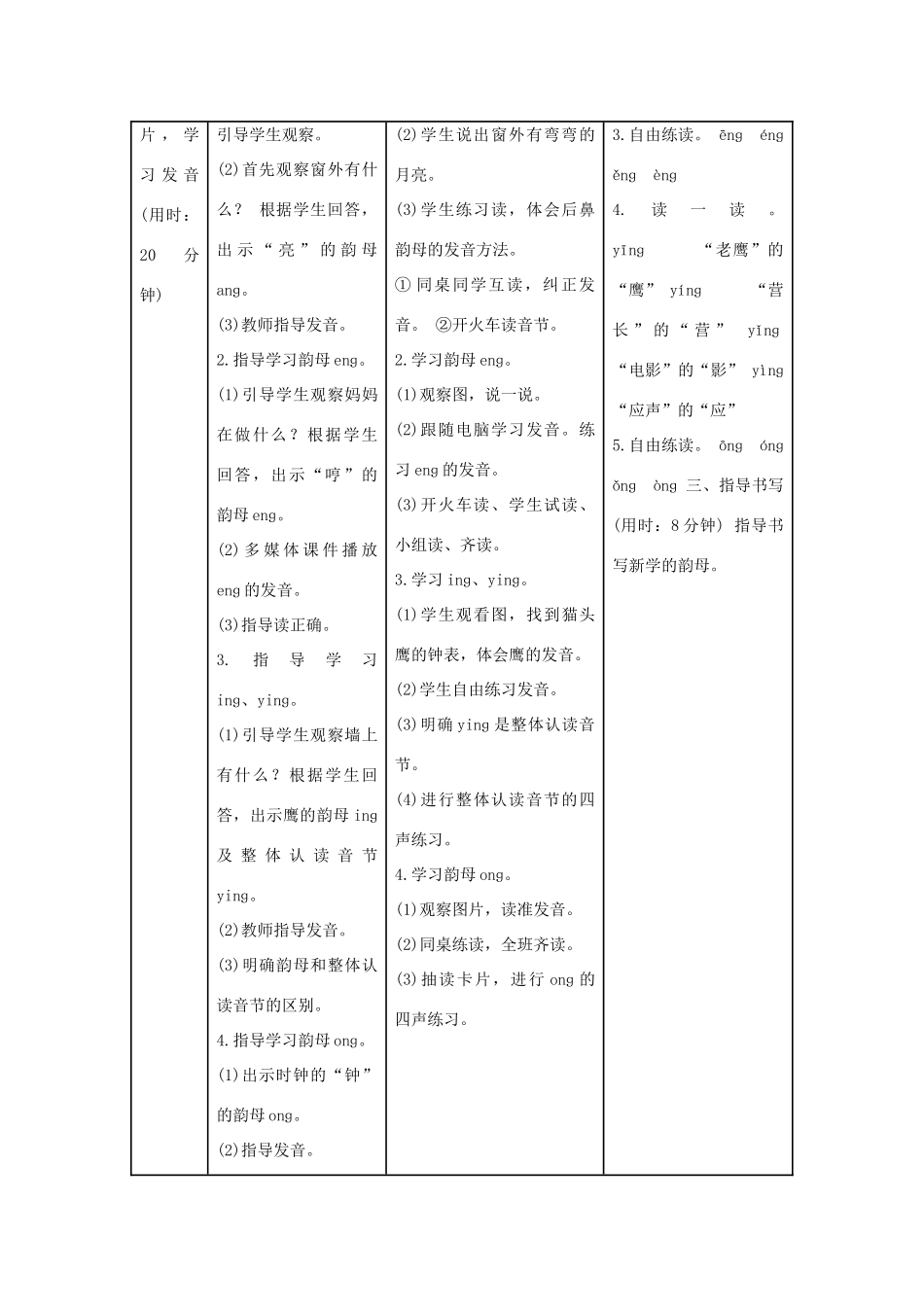 一年级语文上册 汉语拼音 13《ang eng ing ong》导学案 新人教版-新人教版小学一年级上册语文学案_第2页