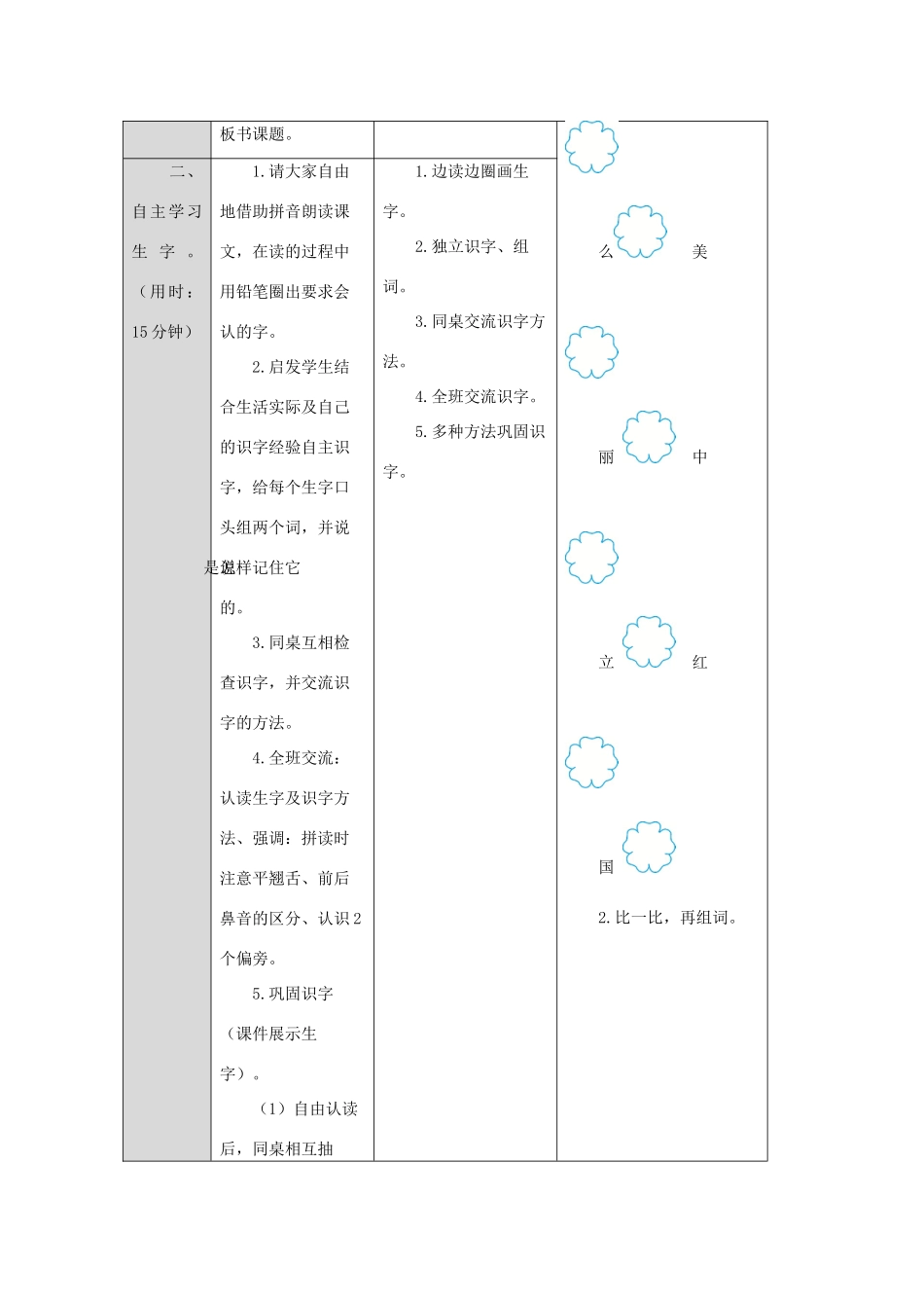 一年级语文上册 识字（二）10 升国旗导学案（无答案）新人教版-新人教版小学一年级上册语文学案_第2页