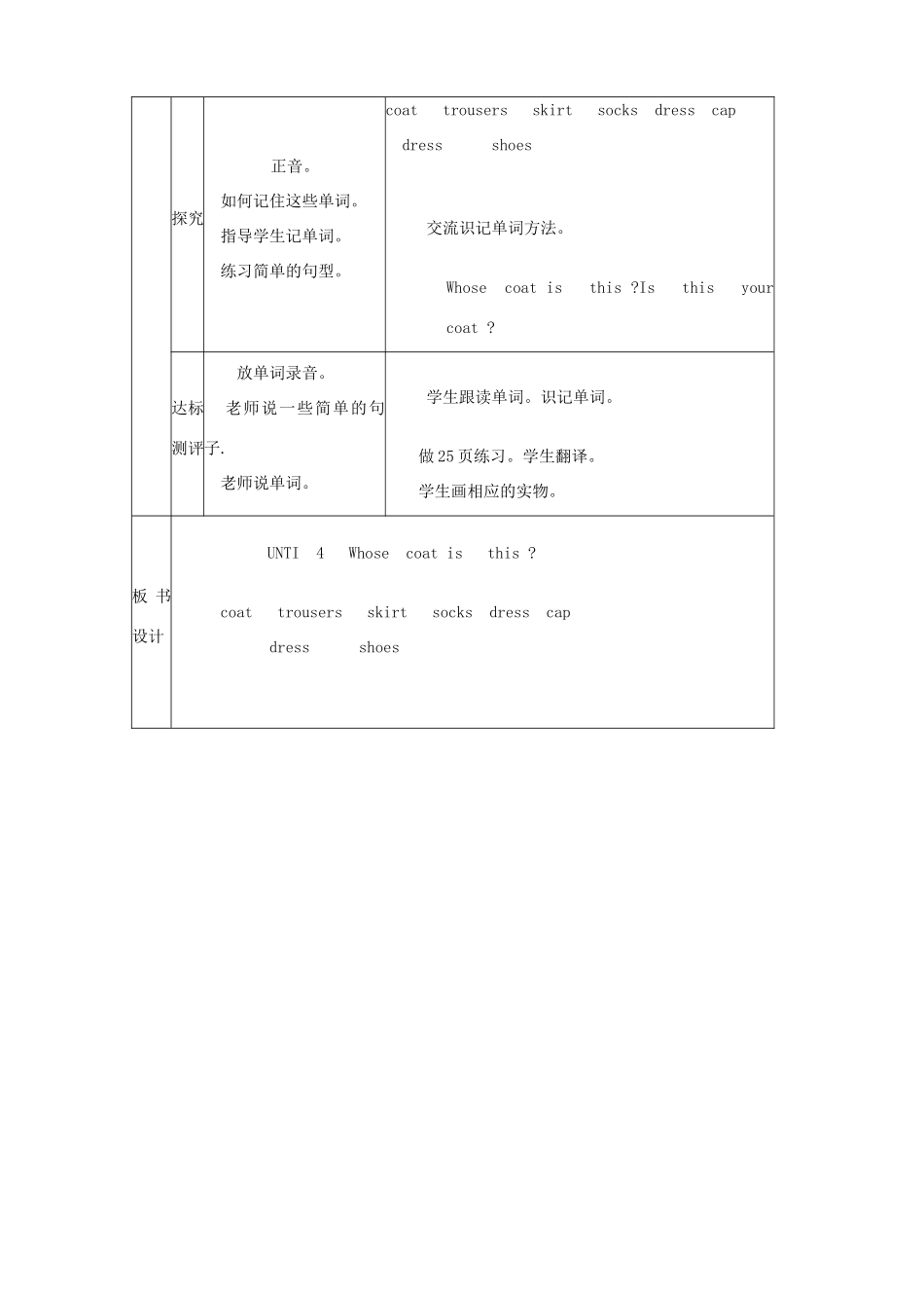 三年级英语下册 Unit 4 Whose Coat Is This学案1 陕旅版-陕旅版小学三年级下册英语学案_第2页