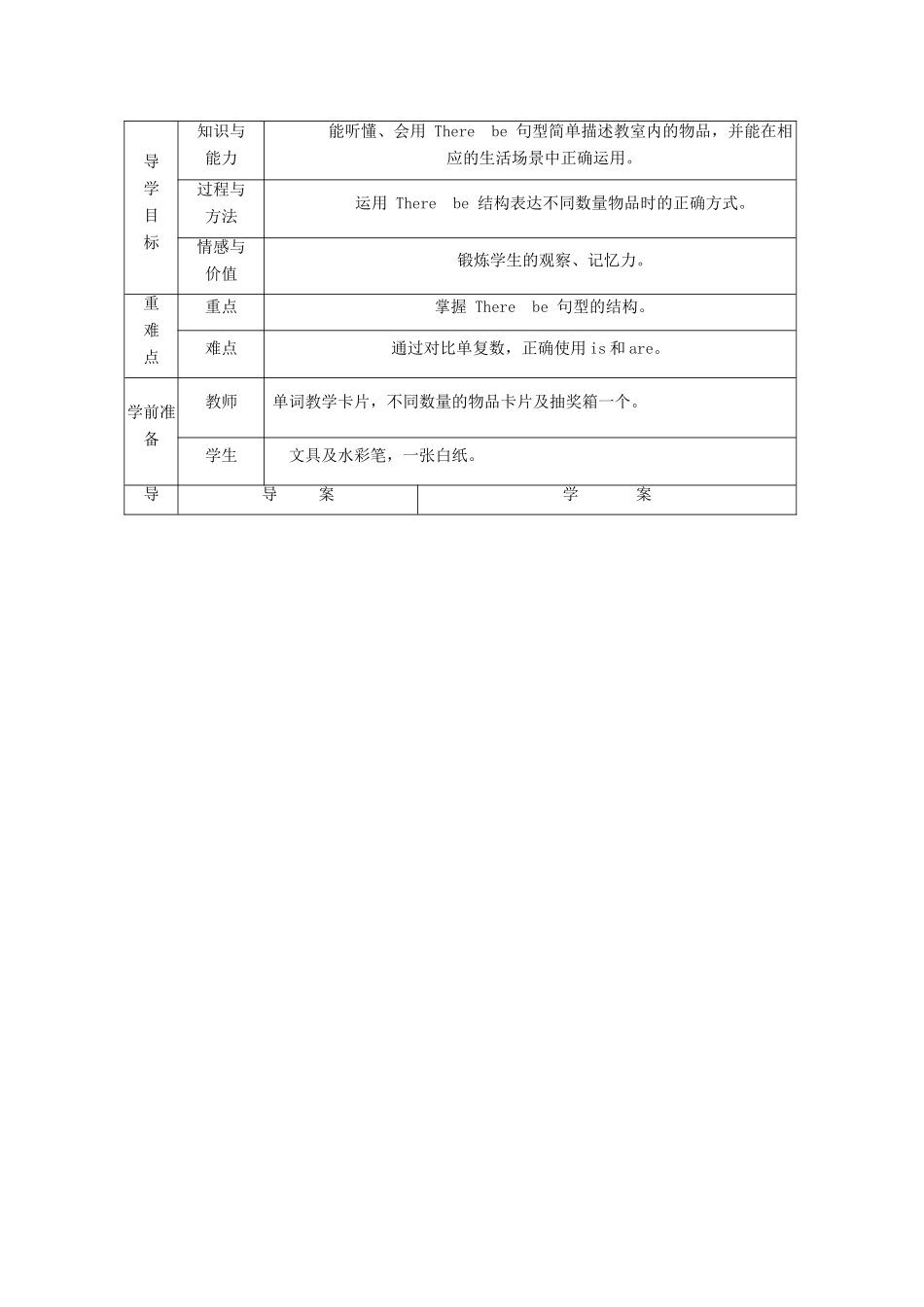 三年级英语下册 Unit 7 There Is a TV in the Classroom（第二课时）导学案 陕旅版-陕旅版小学三年级下册英语学案_第2页