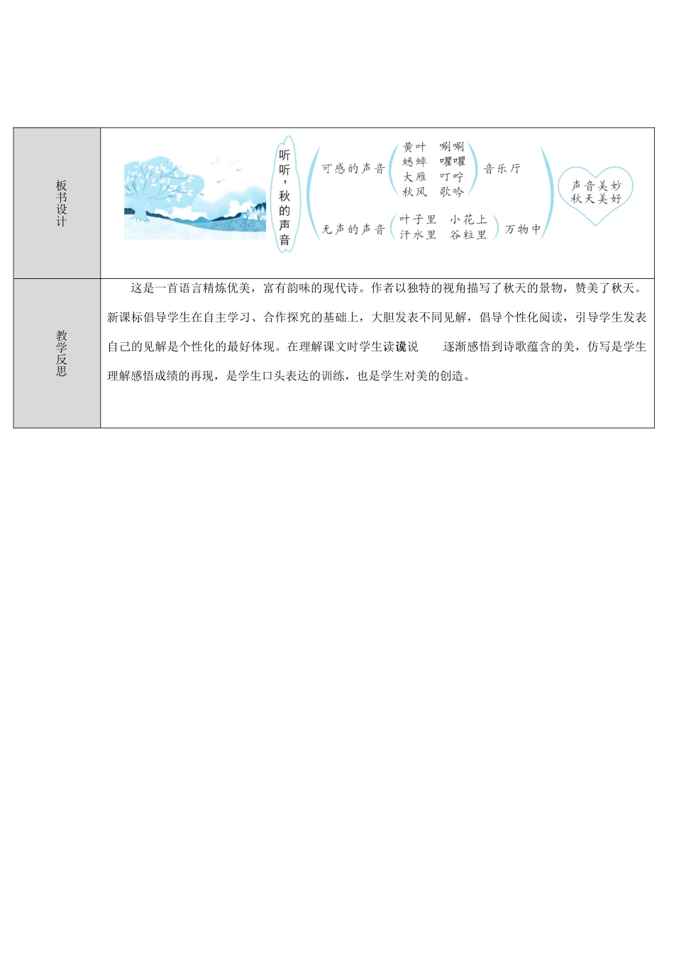 三年级语文上册 第二单元 7 听听，秋的声音导学案 新人教版-新人教版小学三年级上册语文学案_第3页