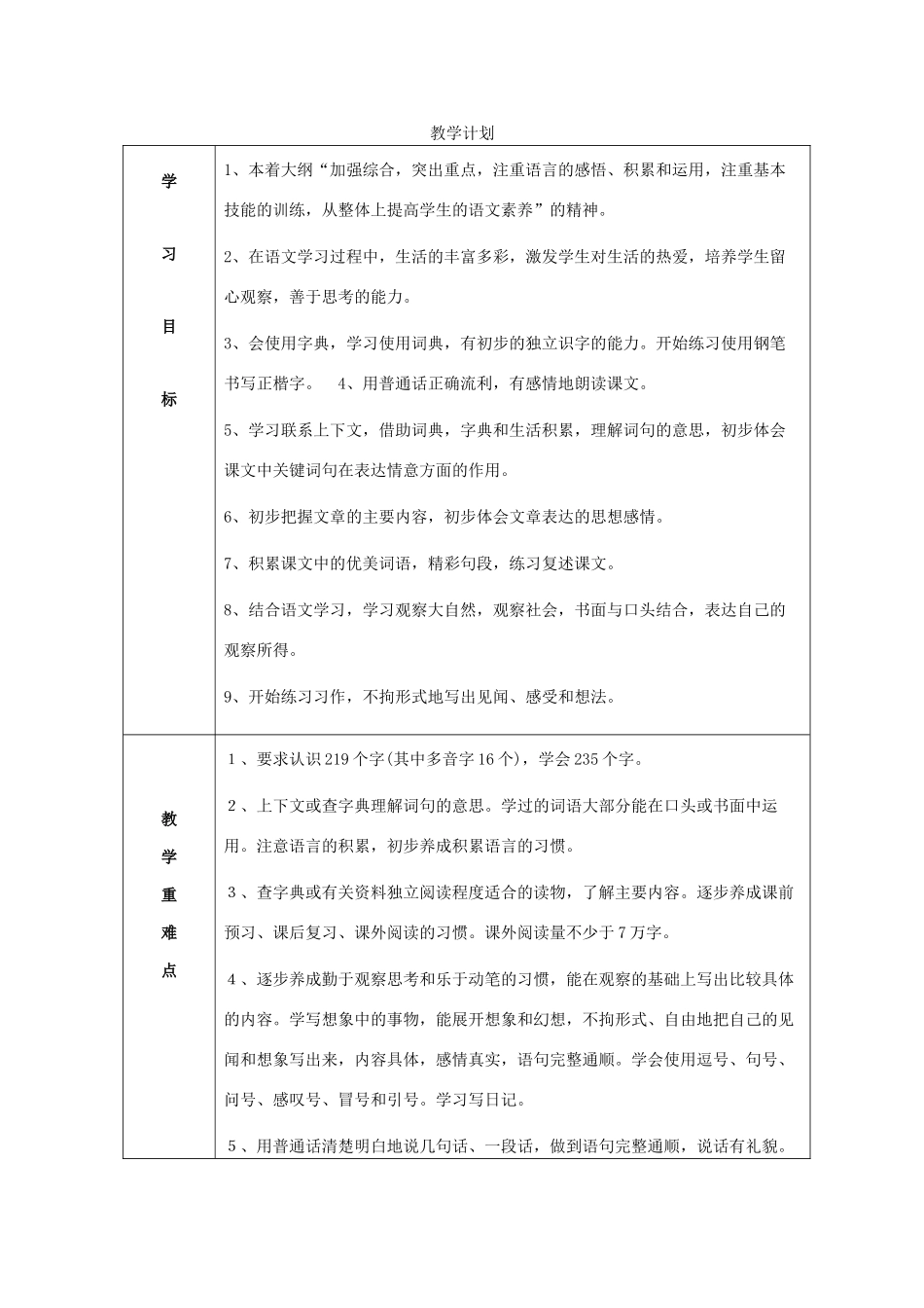三年级语文上册 教学计划 鄂教版-鄂教版小学三年级上册语文素材_第1页