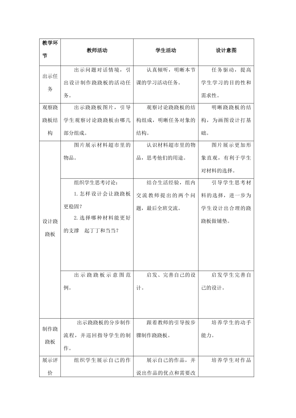 二年级科学上册 第二单元 小小游乐园 2 跷跷板教学设计 大象版-大象版小学二年级上册自然科学教案_第2页