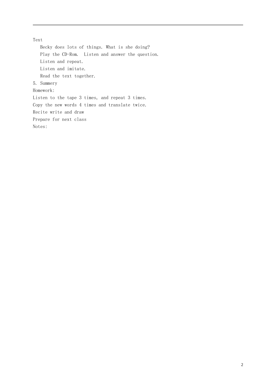 二年级英语下册 Module 2 Unit 2(1)教案 外研版（一起）_第2页