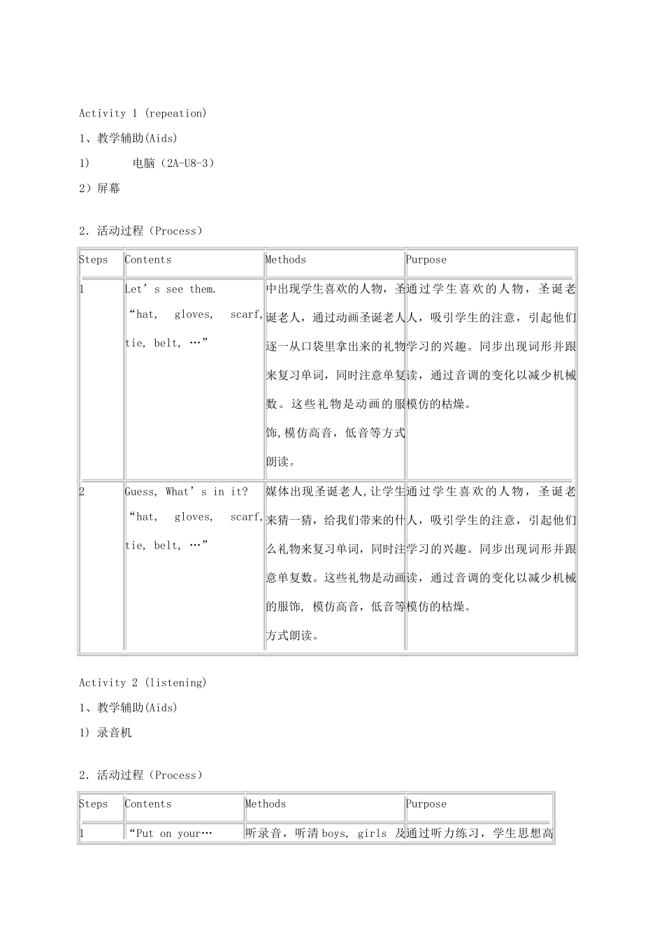 二年级英语上册 Unit 8 Clothes 4教案 沪教牛津版_第3页