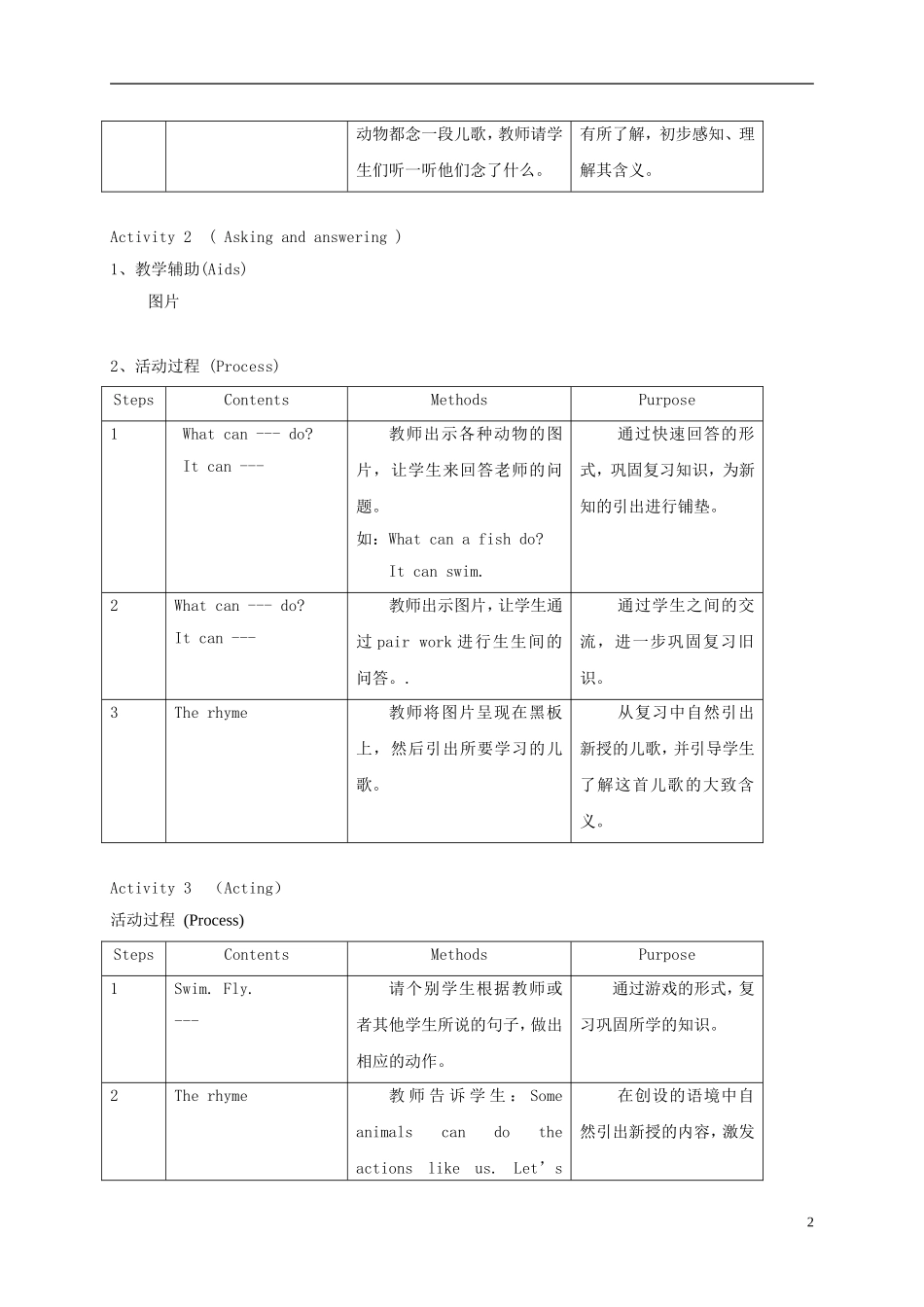 二年级英语下册 unit4 Lesson5教案 沪教牛津版_第2页