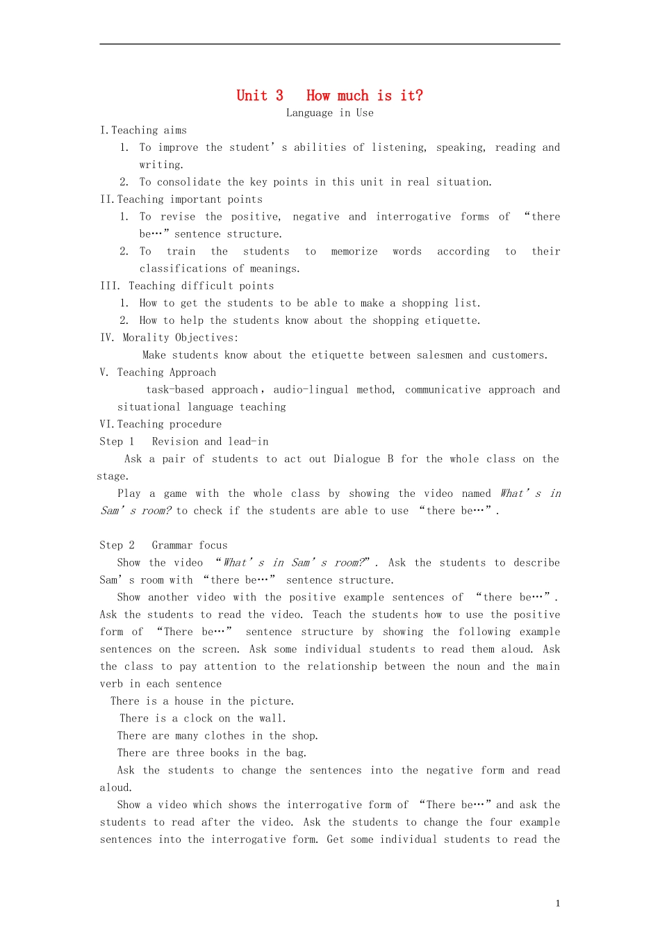 五年级英语下册 Unit5（5）教案 人教新版_第1页