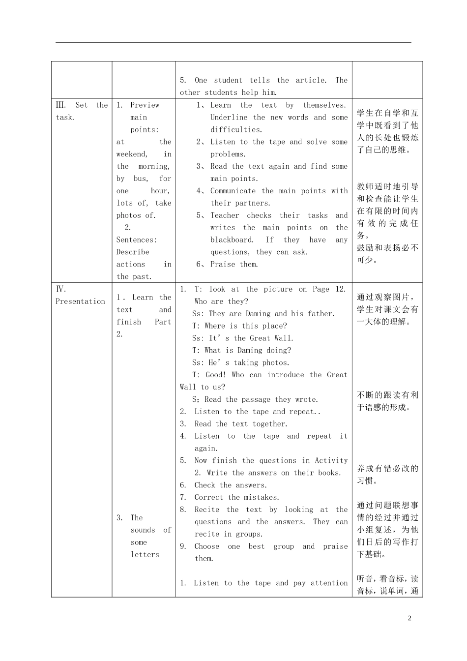 五年级英语上册 Module3 unit2教案 外研版_第2页