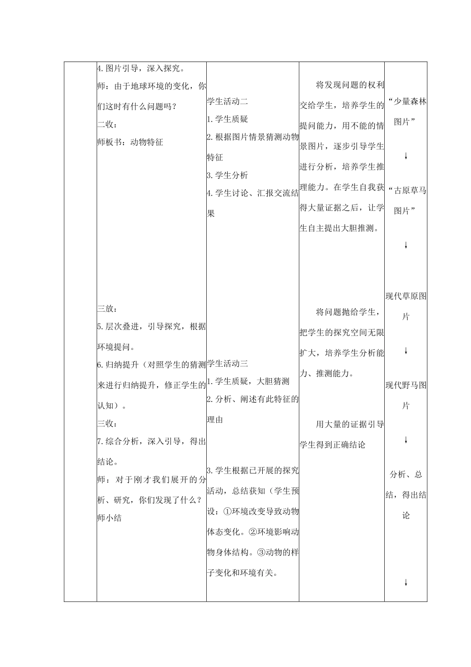 六年级科学下册 第1单元 生物的进化 1.2 物竞天择教案1 （新版）湘科版-人教版小学六年级下册自然科学教案_第2页