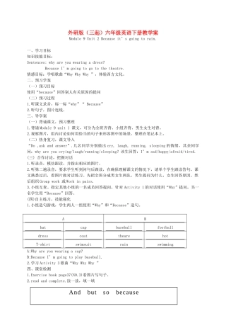 六年级英语下册 Module 9 Unit 2(5)教学案 外研版（三起）