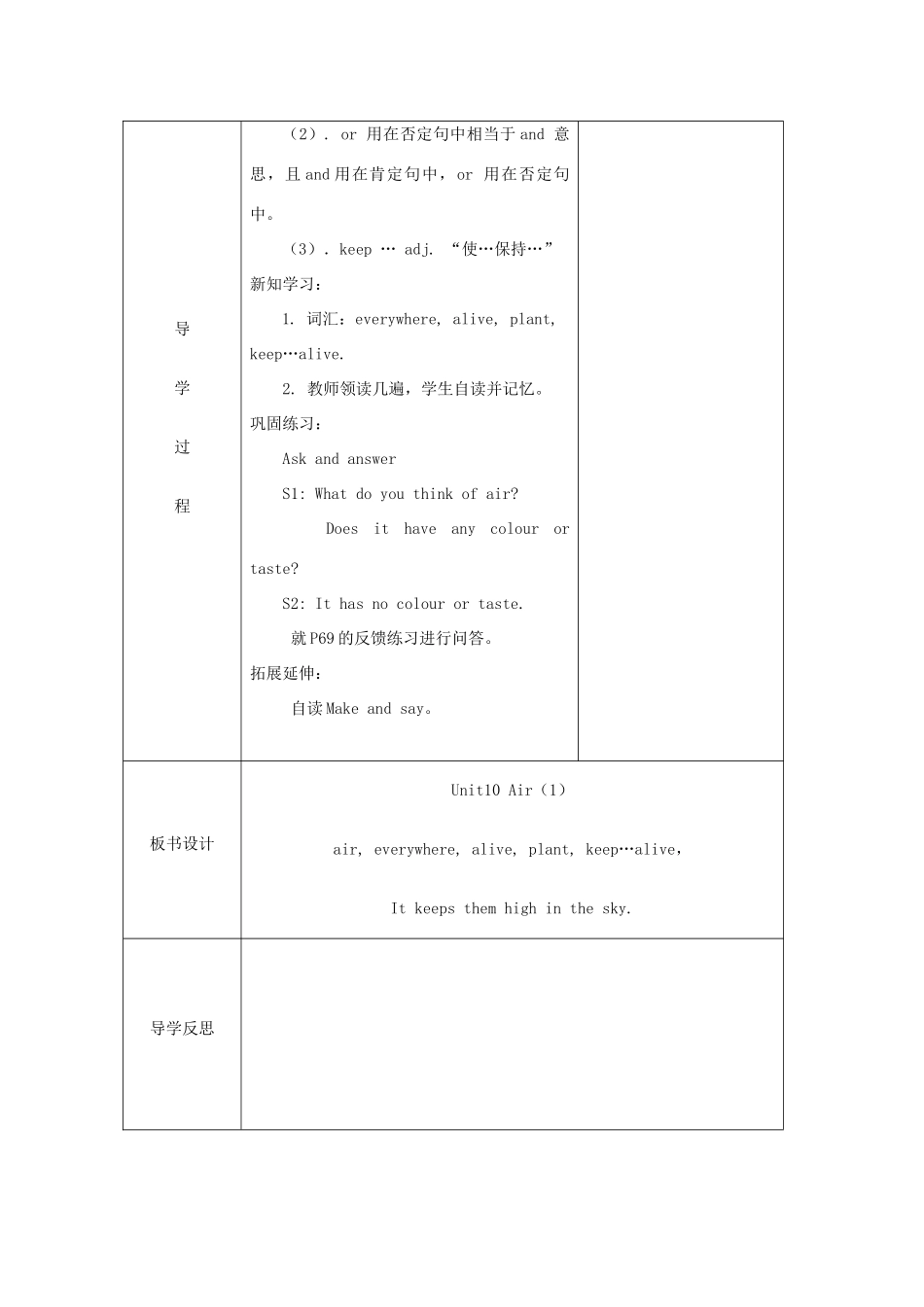六年级英语上册 Unit 10《Air》导学案 牛津上海版（深圳用）-牛津上海版小学六年级上册英语学案_第2页