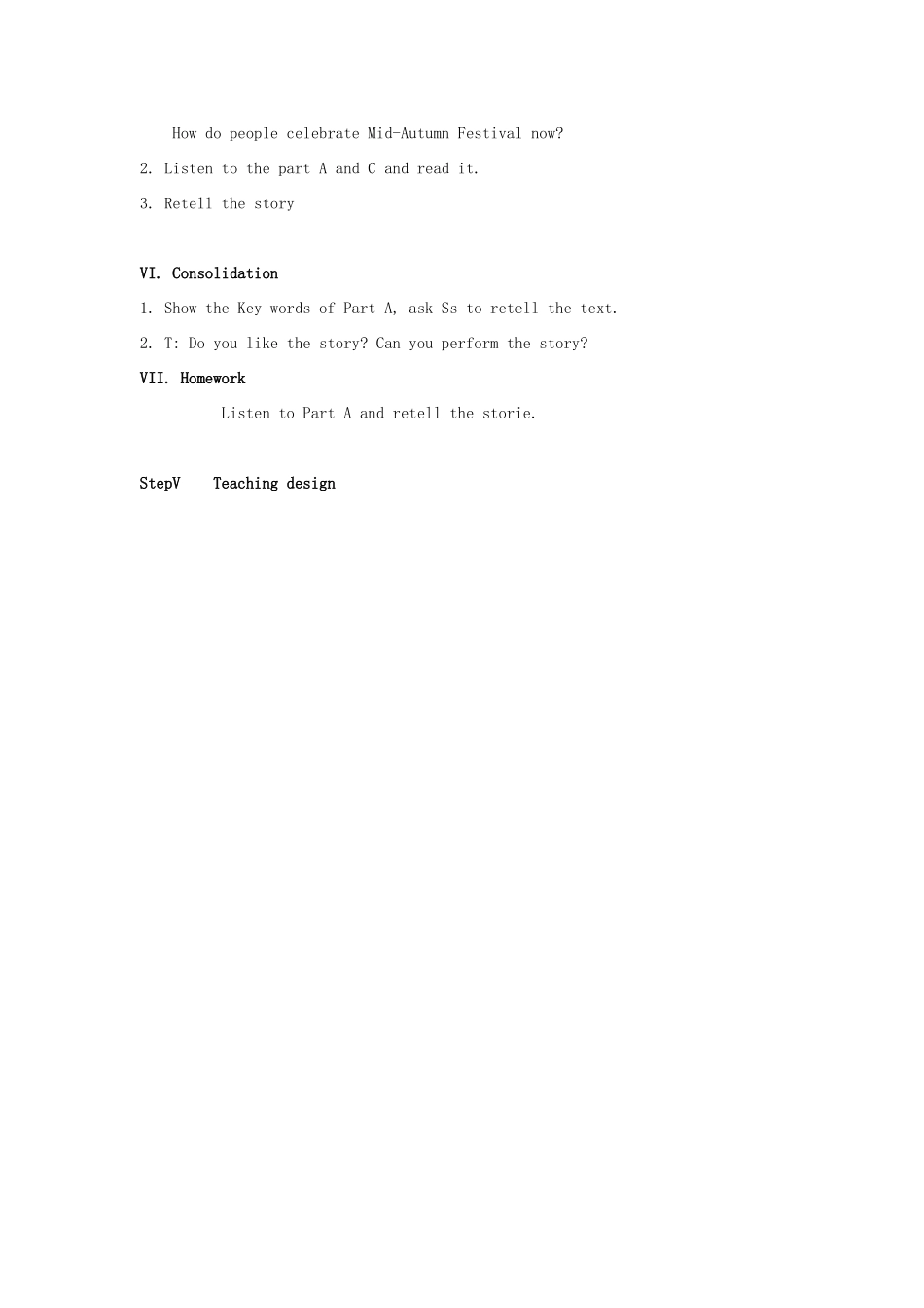 六年级英语上册 Unit 4 It’s the Mid-Autumn Festival教案 湘少版-湘少版小学六年级上册英语教案_第2页