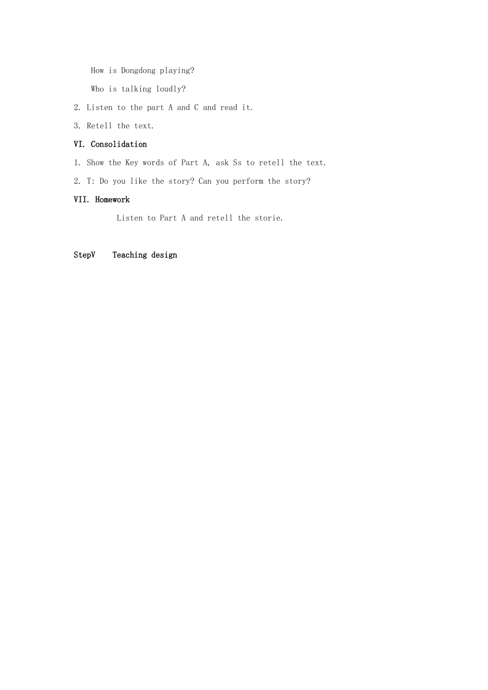 六年级英语上册 Unit 5 The children are playing noisily教案 湘少版-湘少版小学六年级上册英语教案_第2页