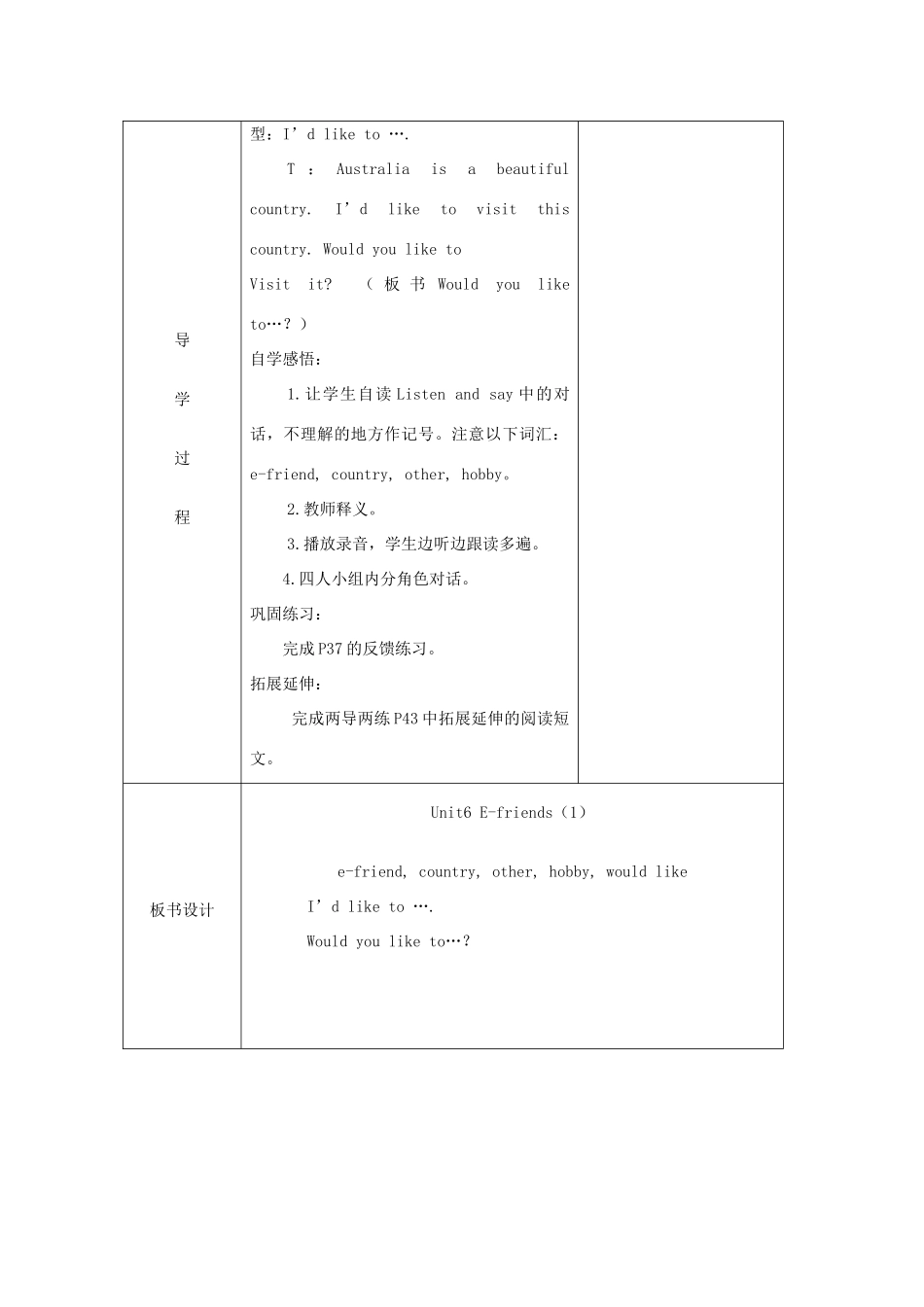六年级英语上册 Unit 6《E-friend》导学案 牛津上海版（深圳用）-牛津上海版小学六年级上册英语学案_第2页