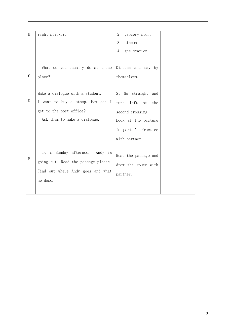 四年级英语下册 unit9 lesson50-51教案 人教新起点_第3页