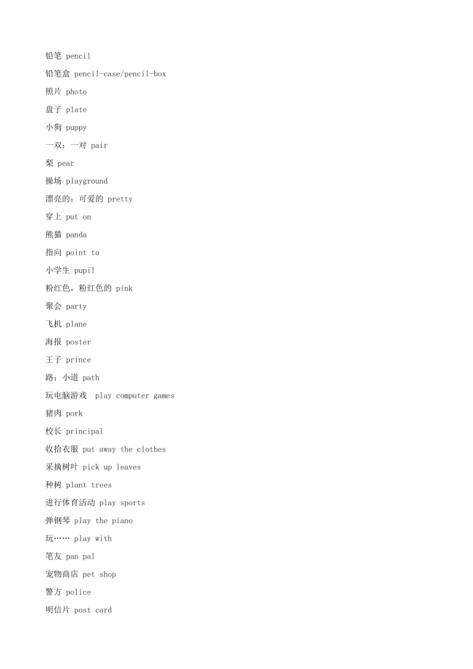 小升初英语必背单词（字母P开头）_第2页