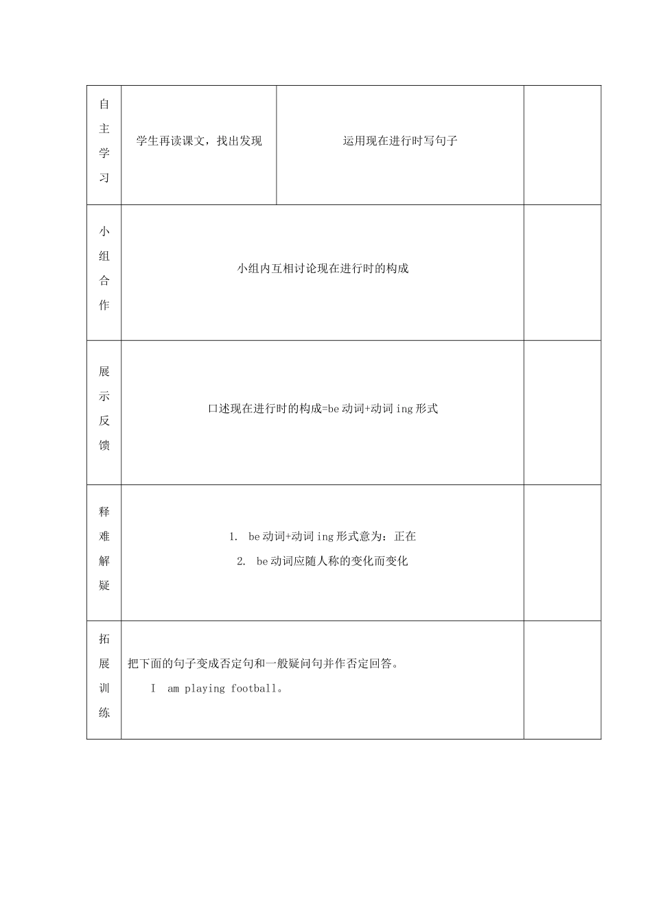 学年四年级英语上册 Module 2 Unit 1 She’s reading a book（第2课时）导学案 外研版（三起）-外研版小学四年级上册英语学案_第2页