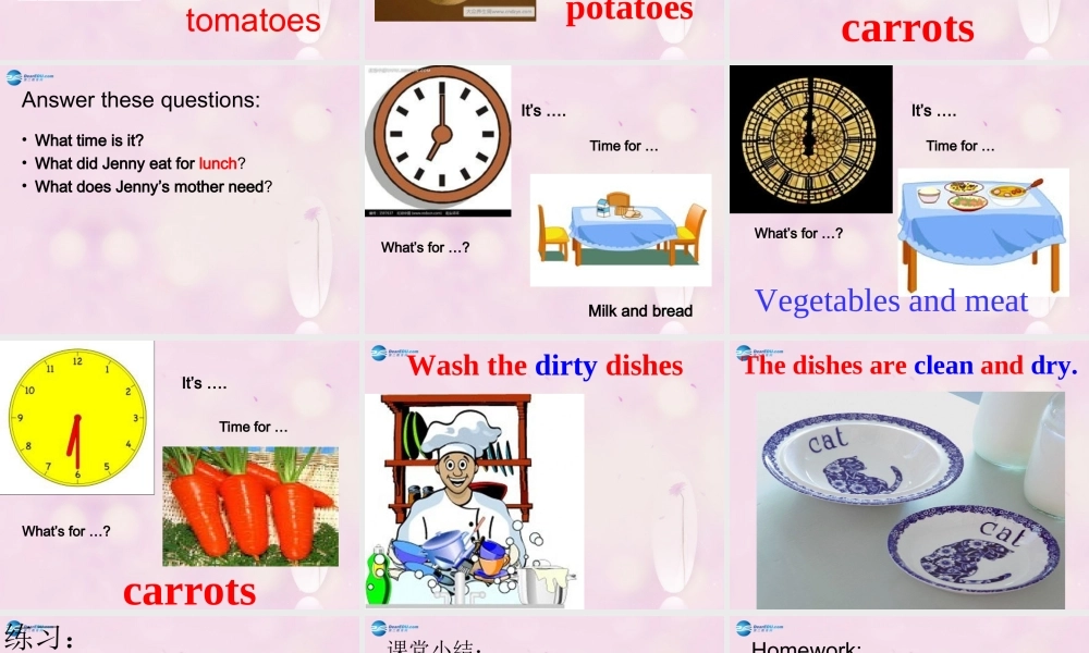 2014秋六年级英语上册 Lesson 4 Making Dinner课件1 冀教版