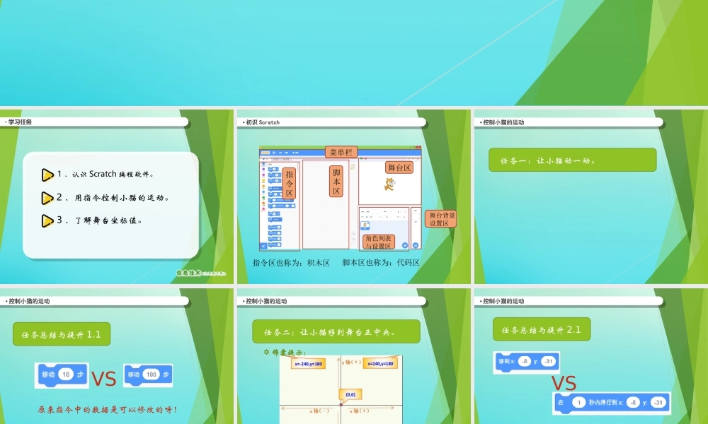 2级信息技术下册 第1课 小猫漫步课件 南方版-人教级下册信息技术课件