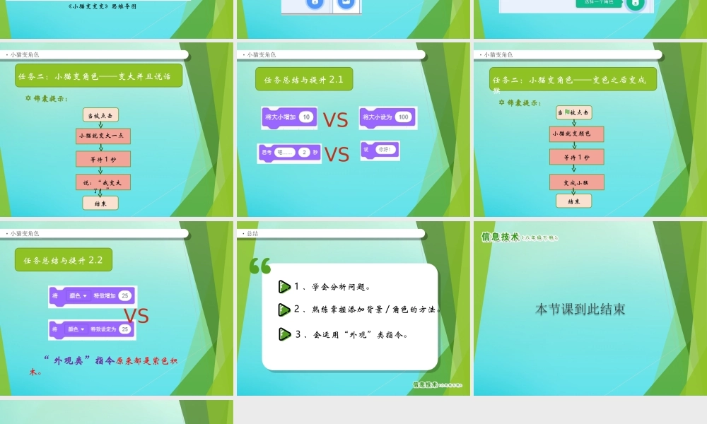 2级信息技术下册 第2课 小猫变变变课件 南方版-人教级下册信息技术课件