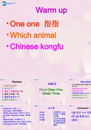 2014春三年级英语下册 Unit 2 I’m in class One Grade Three课件2 人教版（精通）