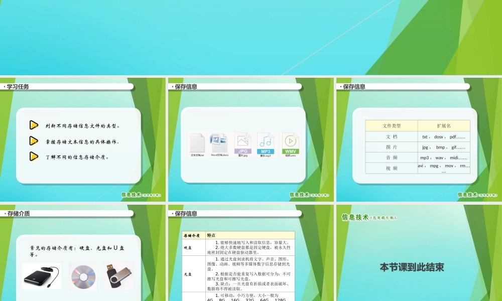 2级信息技术下册 第5课 存储端午节信息课件 南方版-人教级下册信息技术课件