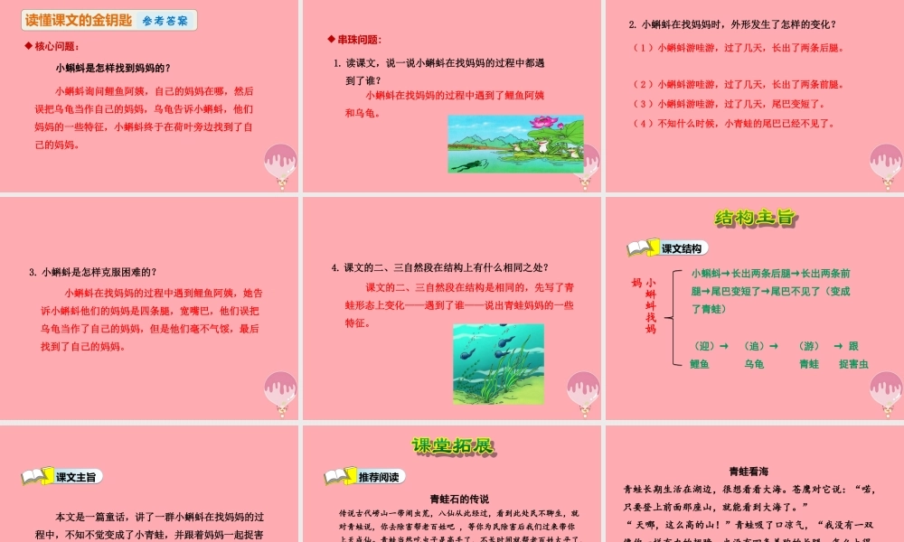 1.小蝌蚪找妈妈【第2课时】