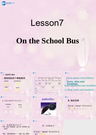 2014秋六年级英语上册 Lesson 7 On the School Bus课件3 冀教版