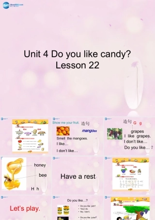 2014春三年级英语下册 Unit 4 Do you like condy课件2 人教版（精通）