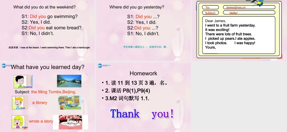 2014秋六年级英语上册 Module 2 Unit 2 I went to a library yesterday课件1 外研版（一起）