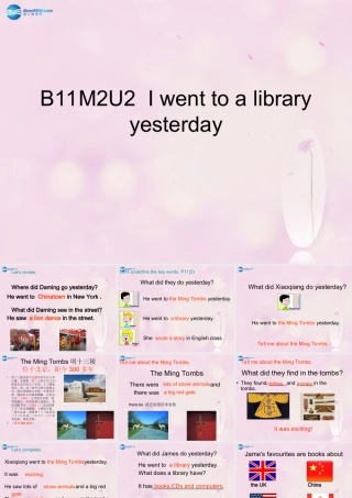 2014秋六年级英语上册 Module 2 Unit 2 I went to a library yesterday课件1 外研版（一起）