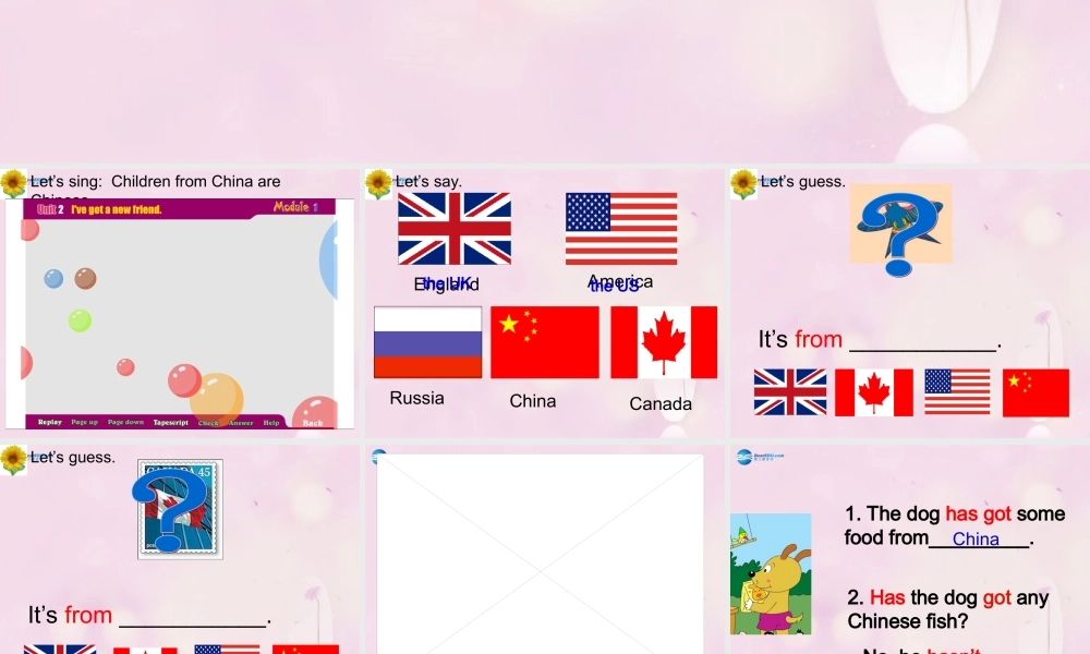 2014秋六年级英语上册 Module 3 Unit 1 Have you got any stamps from China课件1 外研版（一起）