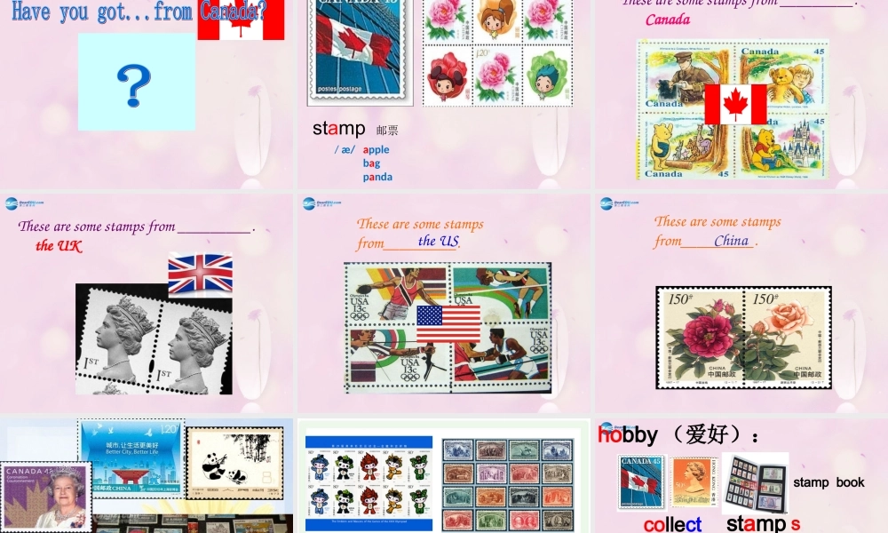 2014秋六年级英语上册 Module 3 Unit 1 Have you got any stamps from China课件1 外研版（一起）