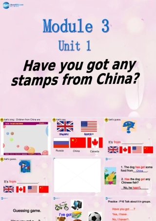2014秋六年级英语上册 Module 3 Unit 1 Have you got any stamps from China课件1 外研版（一起）