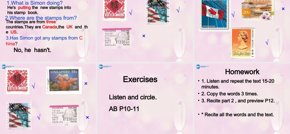 2014秋六年级英语上册 Module 3 Unit 1 Have you got any stamps from China课件2 外研版（一起）